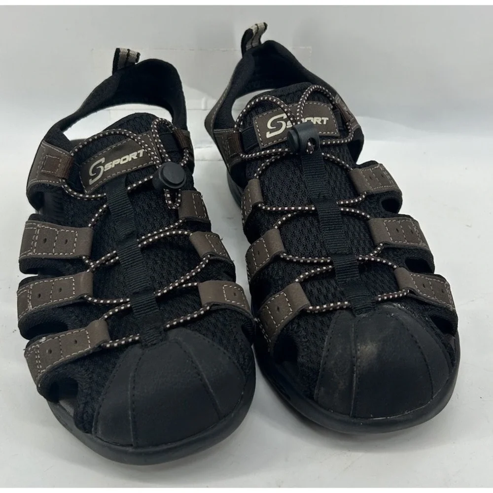 Skechers S Sport Mizza Hiking Sandals Closed‎ Toe Brown And Black Men's 9
